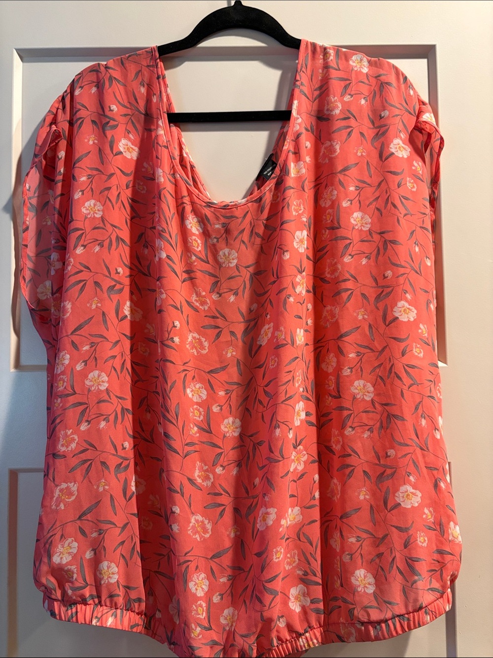 torrid Coral Floral Scoop-Neck Blouse